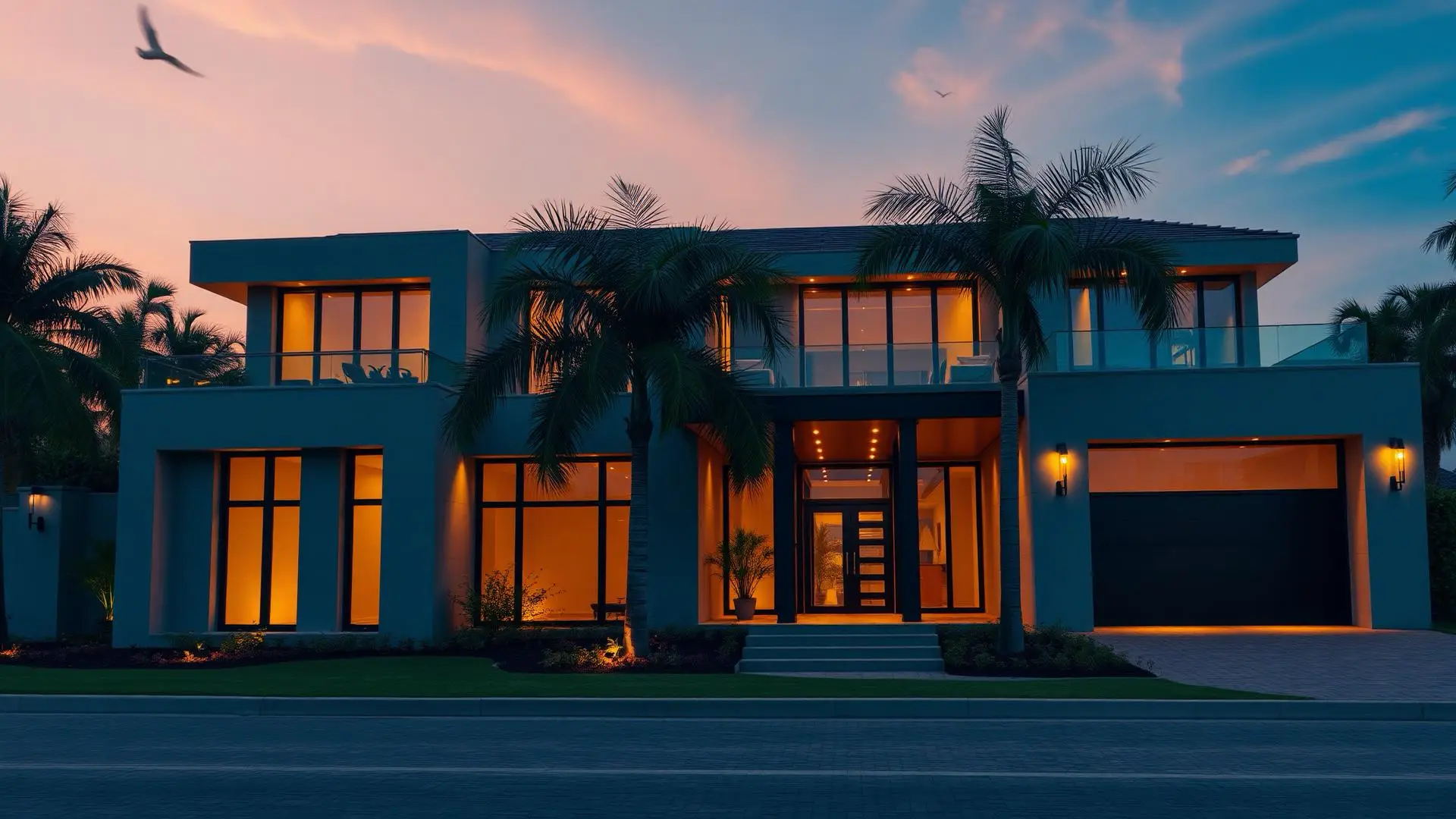 Premium residential property at dusk